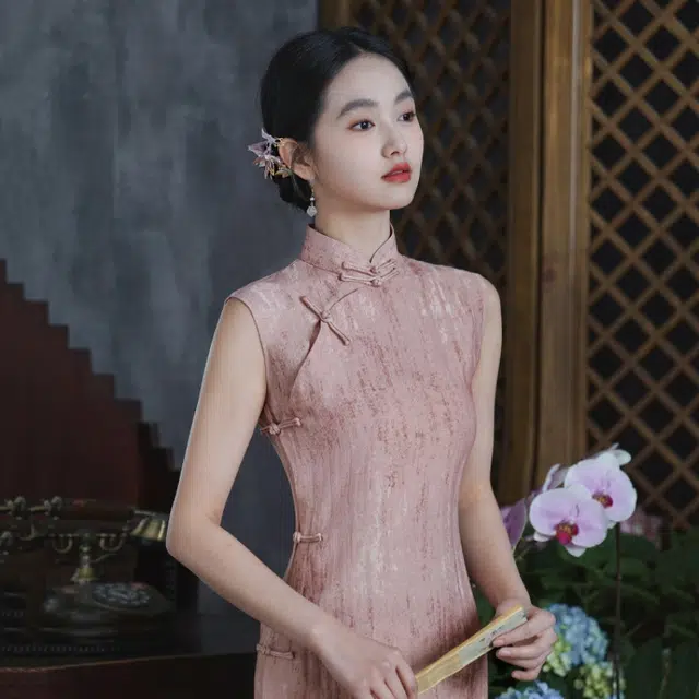 果瑱 立领修身高腰适中短袖连衣裙 女款