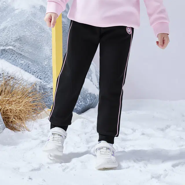 尔克儿童 童装 加厚针织运动裤 女童