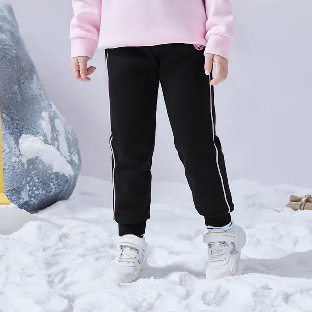 尔克儿童 童装 加厚针织运动裤 女童