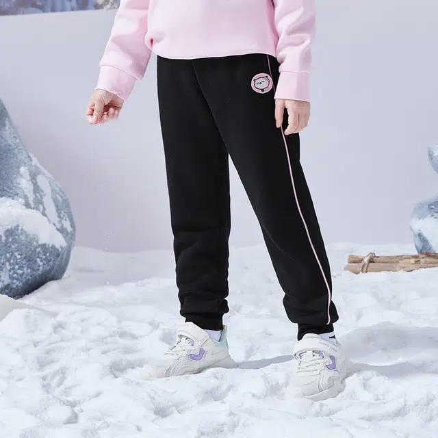 尔克儿童 童装 加厚针织运动裤 女童