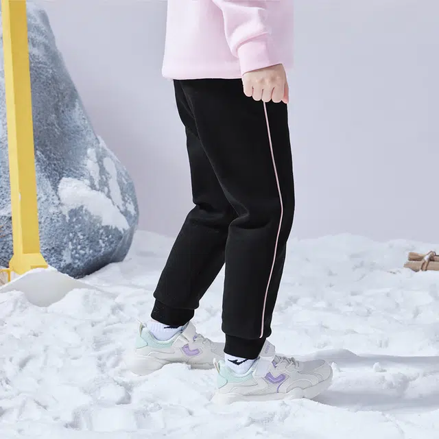 尔克儿童 童装 加厚针织运动裤 女童