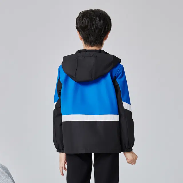 尔克儿童 童装 防风连帽加厚冲锋衣 男童 温莎蓝