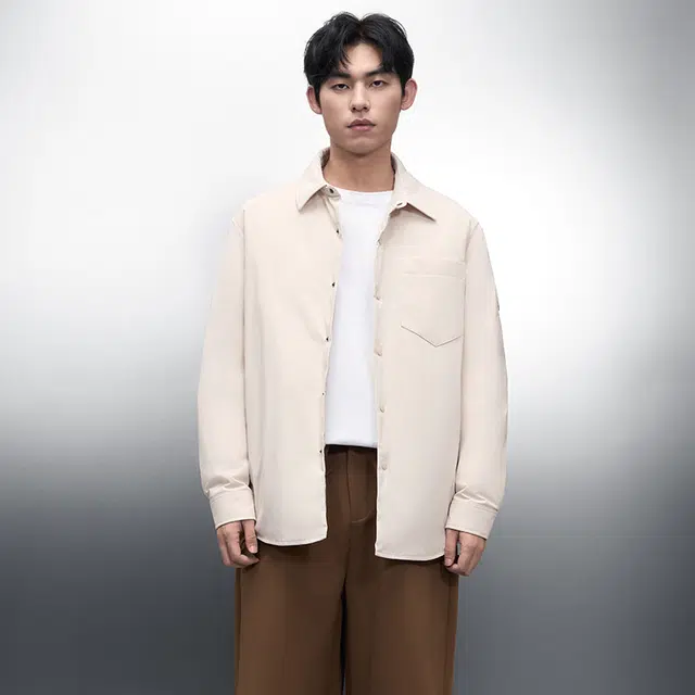 美力城 时尚潮流翻领轻薄三防宽松百搭休闲保暖羽绒服 男女同款