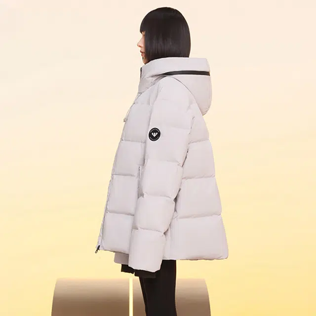 美力城 时尚潮流连帽长袖鹅绒外套高级感宽松百搭休闲通勤保暖羽绒服 男女同款