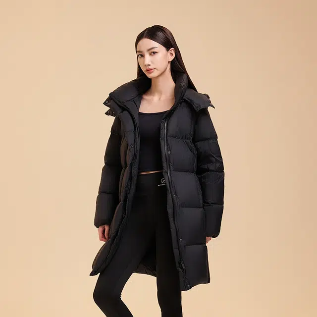 美力城 时尚潮流暖天鹅轻量锁温白鹅绒连帽长袖高级感舒适百搭休闲保暖中长款秋冬羽绒服 男女同款