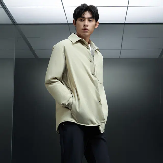 美力城 时尚潮流翻领轻薄三防宽松百搭休闲保暖羽绒服 男女同款