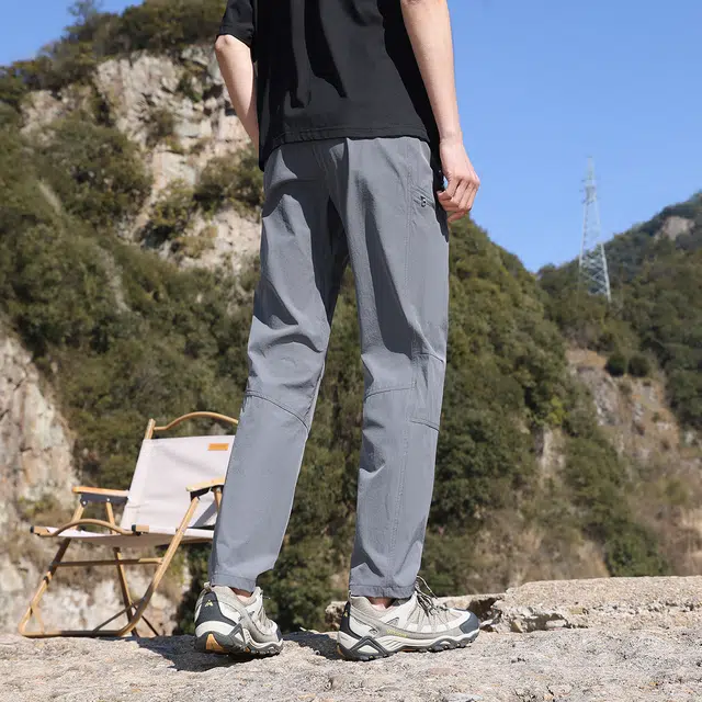 美力城 美式复古腰带设计夏季薄款山系户外登山工装裤防风防水机能冲锋裤阔腿直筒休闲裤 男女同款