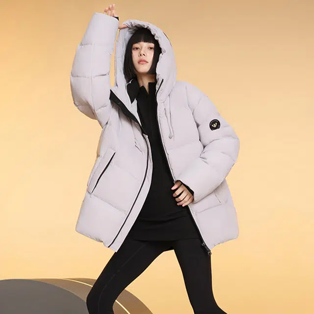 美力城 时尚潮流连帽长袖鹅绒外套高级感宽松百搭休闲通勤保暖羽绒服 男女同款