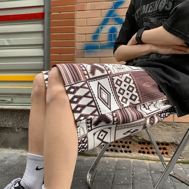 美力城 美式复古印花满印抽绳宽松速干凉感休闲短裤 男女同款