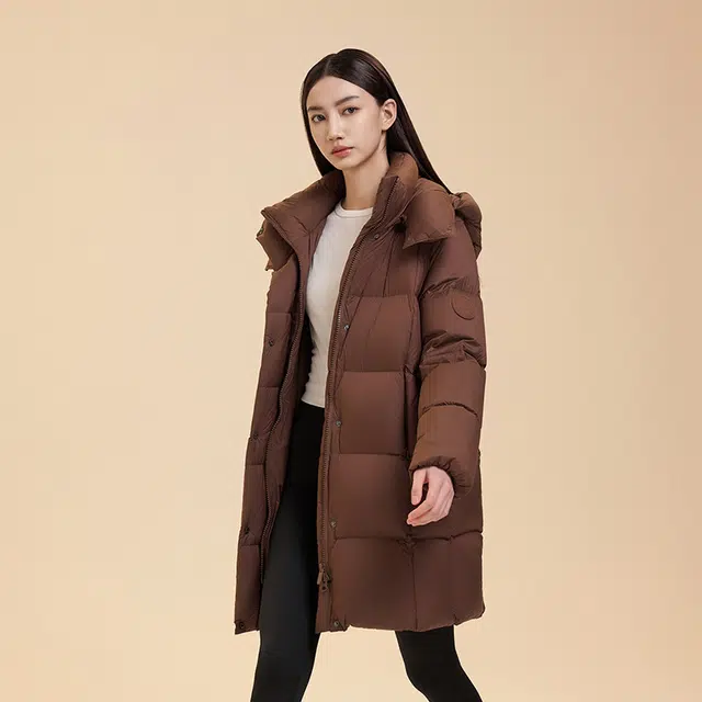 美力城 时尚潮流暖天鹅轻量锁温白鹅绒连帽长袖高级感舒适百搭休闲保暖中长款秋冬羽绒服 男女同款