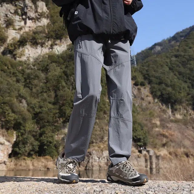 美力城 美式复古腰带设计夏季薄款山系户外登山工装裤防风防水机能冲锋裤阔腿直筒休闲裤 男女同款