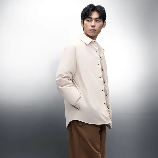美力城 时尚潮流翻领轻薄三防宽松百搭休闲保暖羽绒服 男女同款