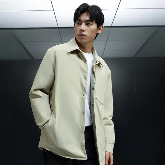 美力城 时尚潮流翻领轻薄三防宽松百搭休闲保暖羽绒服 男女同款