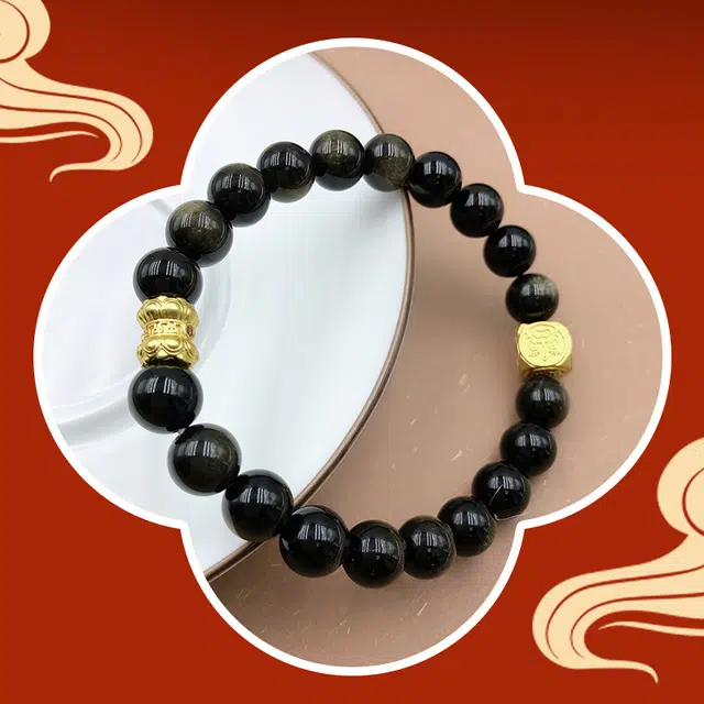 桃花昭昭 星光璀璨 小众简约轻奢 黑曜石 手串 男女同款情侣款