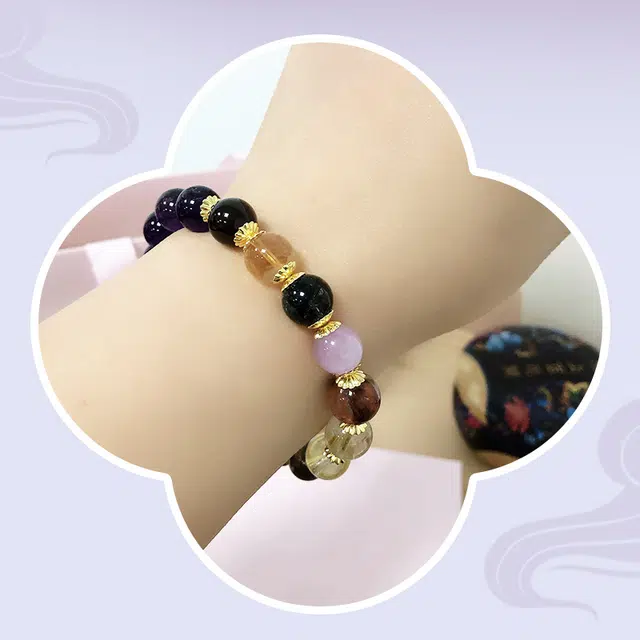 桃花昭昭 【多宝多福】财源滚滚 昭昭如愿 新中式国潮复古天然 多色水晶 手串 男女同款情侣款
