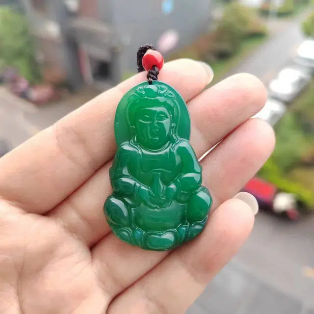 赐帛 国潮新中式冰透观音 玉髓 玉石项链 男女同款情侣款