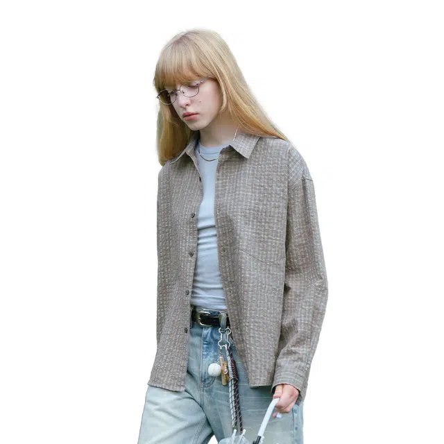 714STREET Vintage Plaid Shirt Sand