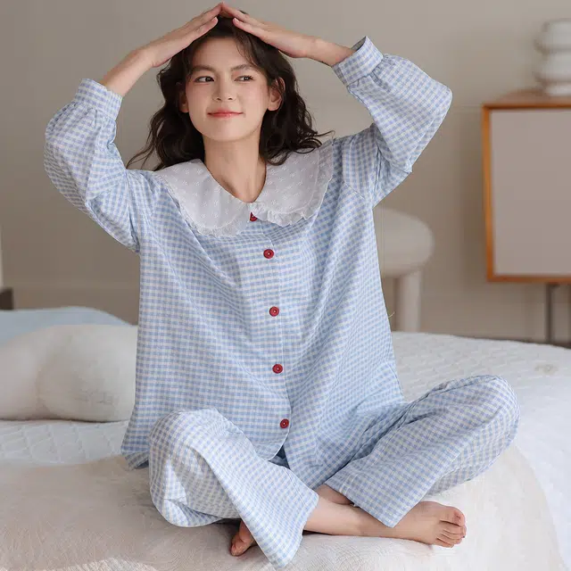 桔内 秋季云朵棉开衫甜美公主风亲肤舒适可外穿家居服 睡衣套装 女款