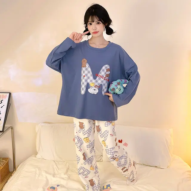 桔内 可爱卡通甜美舒适休闲家居服睡衣套装 女款