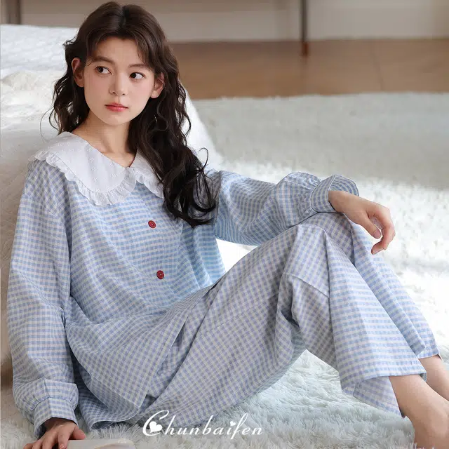 桔内 秋季云朵棉开衫甜美公主风亲肤舒适可外穿家居服 睡衣套装 女款