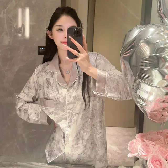 桔内 舒适时尚简约休闲居家亲肤柔软睡衣套装 女款