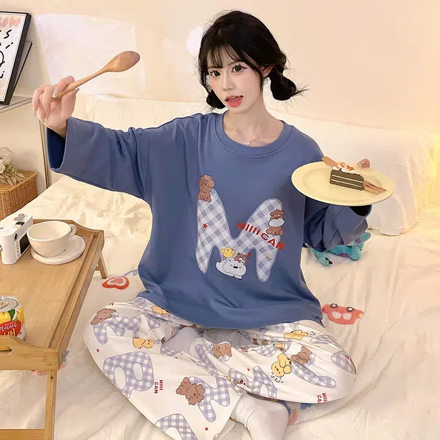 桔内 可爱卡通甜美舒适休闲家居服睡衣套装 女款