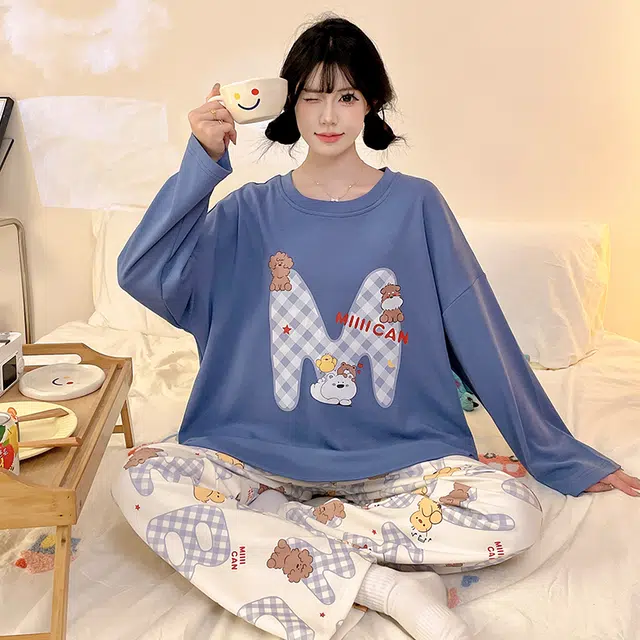 桔内 可爱卡通甜美舒适休闲家居服睡衣套装 女款