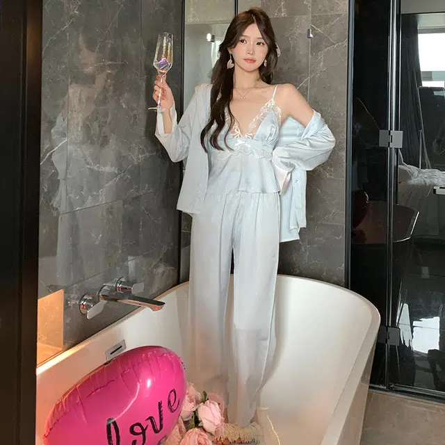 桔内 薄款性感甜美简约带胸垫 睡衣套装 女款