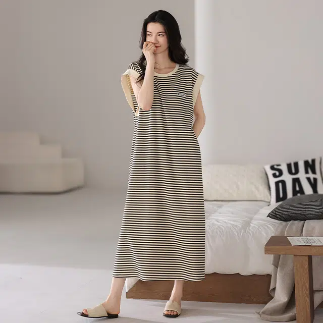 桔内 可爱高颜值纯棉舒适家居服女睡裙 女款