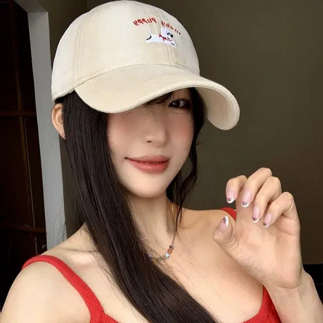 北极绒 韩版潮流刺绣可爱小狗大头围显脸小氛围感户外出游 棉 鸭舌帽 男女同款情侣款