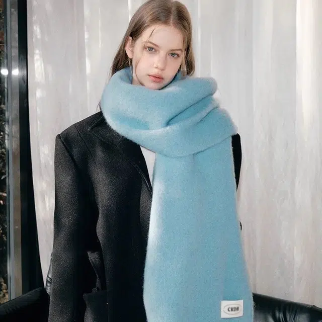 北极绒 韩版纯色百搭高级感软糯两用保暖防寒 聚酯纤维 绒线围巾 男女同款情侣款