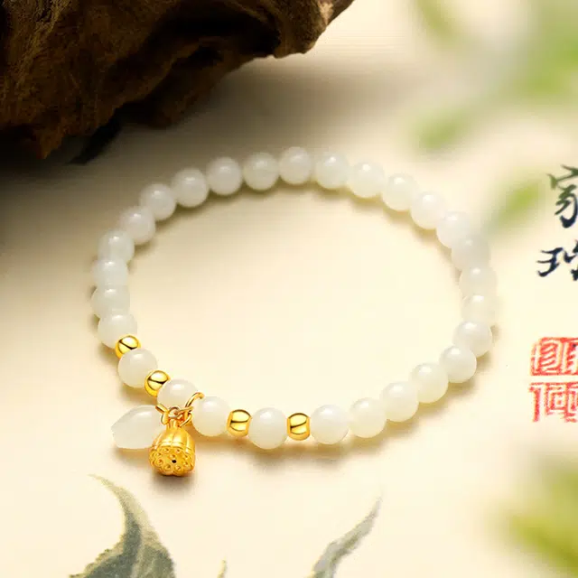 老凤祥 两世莲欢 精致高级感轻奢小众设计日常通勤 足金 按克计价 黄金手串 女款