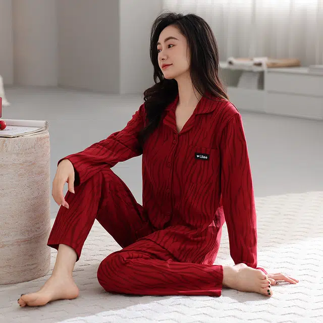 芬腾可安 纯棉喜庆外出可穿设计感春秋休闲少女家居服睡衣套装 女款