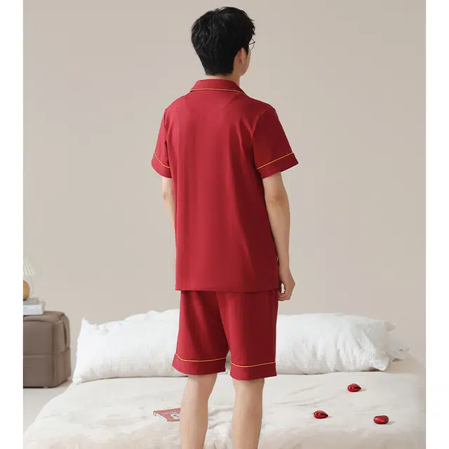 芬腾可安 柔软时尚气质高级感舒适家居服短袖五分裤睡衣套装 男款