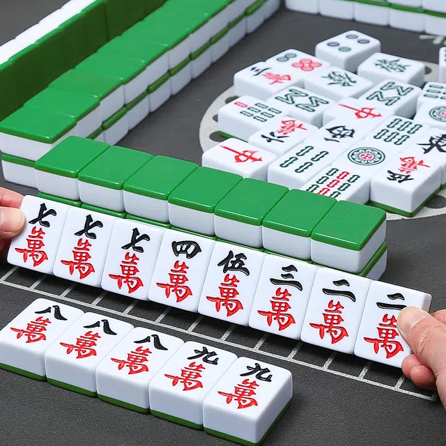 妙记 家用手搓麻将牌 桌游 大号手打麻将 含背袋骰子桌布
