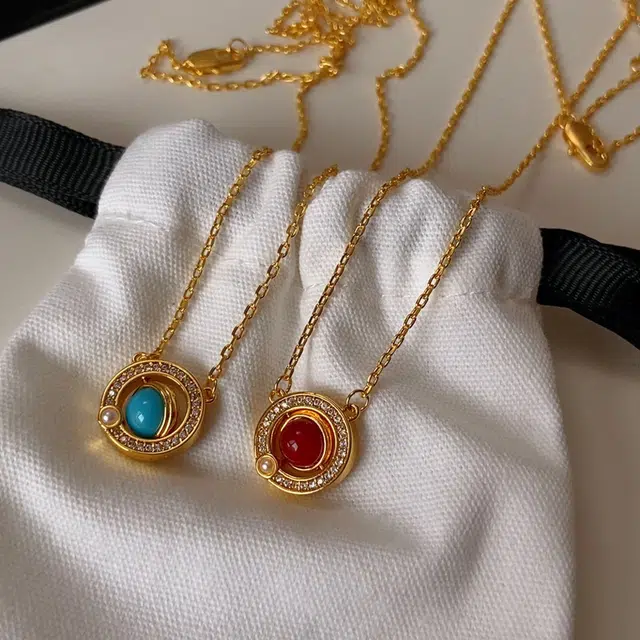 克拉日记 树脂仿珍珠法式复古轻奢圆形轨道星球小众设计高级感气质百搭颈链锁骨链锁骨链礼盒装 合金 项链 女款