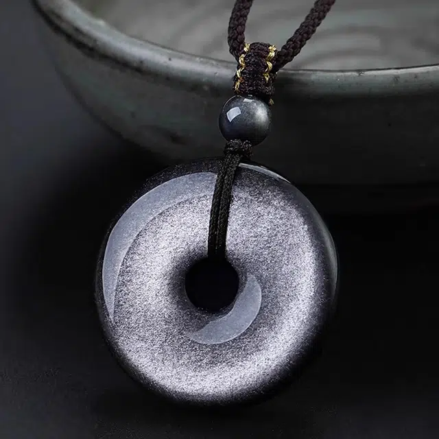 克拉日记 平安扣锁骨链招财平安 好运 黑曜石 项链 男女同款情侣款