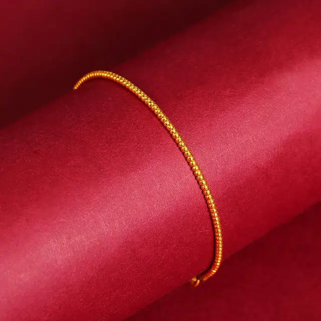 克拉日记 极简古法金色迷你小米珠鲍鱼扣手工编织女高级感设计手饰招财平安好运礼盒装 合金 手链 男女同款情侣款