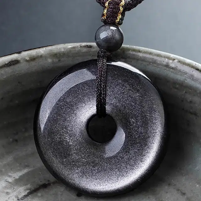 克拉日记 平安扣锁骨链招财平安 好运 黑曜石 项链 男女同款情侣款