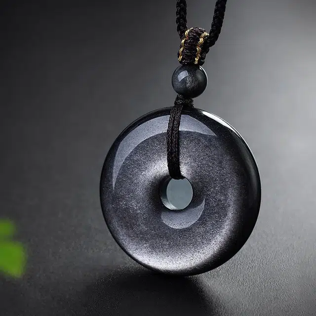 克拉日记 平安扣锁骨链招财平安 好运 黑曜石 项链 男女同款情侣款