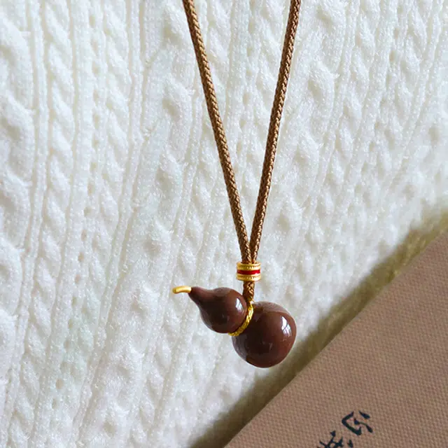 克拉日记 滴油布绳葫芦福禄新中式复古毛衣链女高级感长款时尚精致轻奢百搭国风锁骨链礼盒装#好运 合金 项链 男女同款情侣款