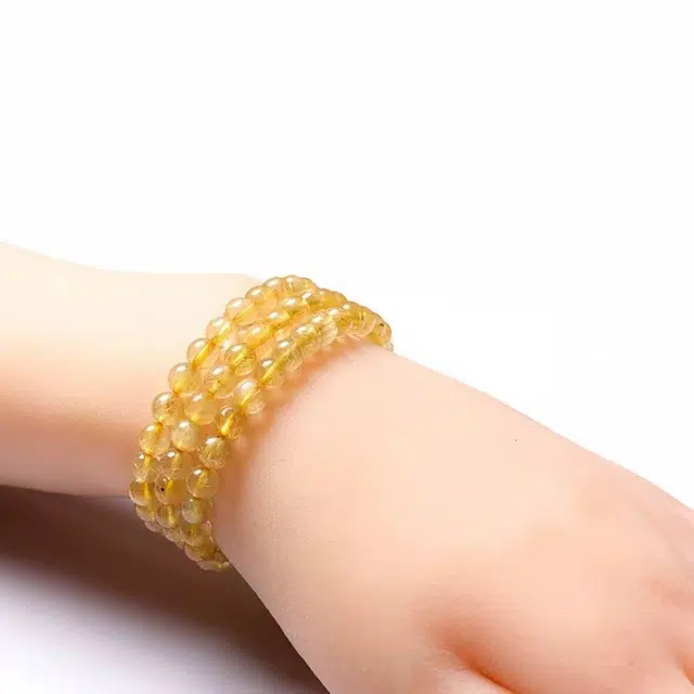 克拉日记 新中式国潮多圈 晶体圆润饱满手饰招财平安好运礼盒装 金发晶 手串 男女同款情侣款