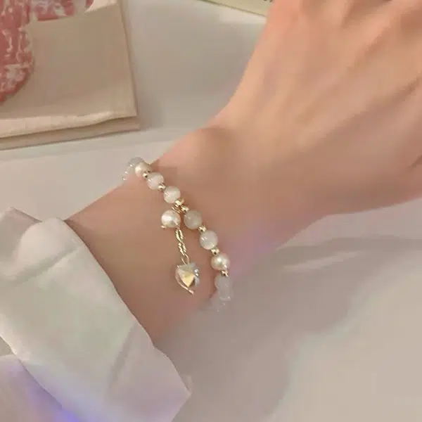 克拉日记 爱心 轻奢高级优雅大气 琉璃 玉石手串 女款