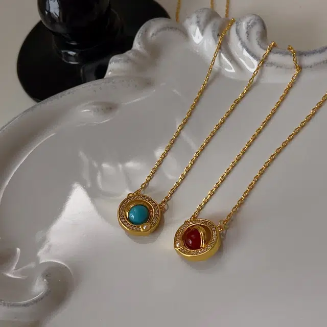 克拉日记 树脂仿珍珠法式复古轻奢圆形轨道星球小众设计高级感气质百搭颈链锁骨链锁骨链礼盒装 合金 项链 女款