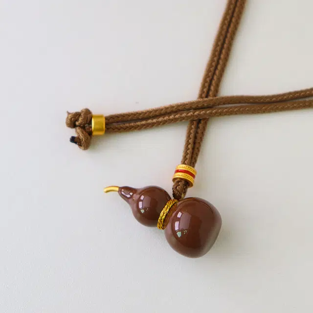 克拉日记 滴油布绳葫芦福禄新中式复古毛衣链女高级感长款时尚精致轻奢百搭国风锁骨链礼盒装#好运 合金 项链 男女同款情侣款