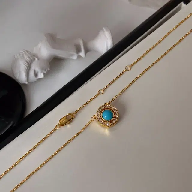 克拉日记 树脂仿珍珠法式复古轻奢圆形轨道星球小众设计高级感气质百搭颈链锁骨链锁骨链礼盒装 合金 项链 女款