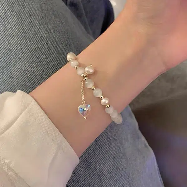 克拉日记 爱心 轻奢高级优雅大气 琉璃 玉石手串 女款