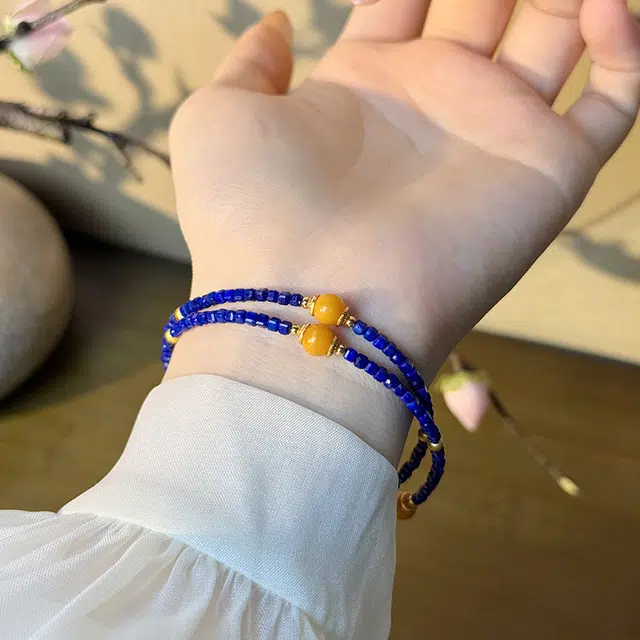 翠王妃 财源广进新中式国风#好运 蜜蜡 手链 男女同款情侣款
