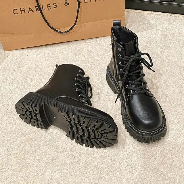 夏季复古英伦风小个子机车 短筒 马丁靴 女款