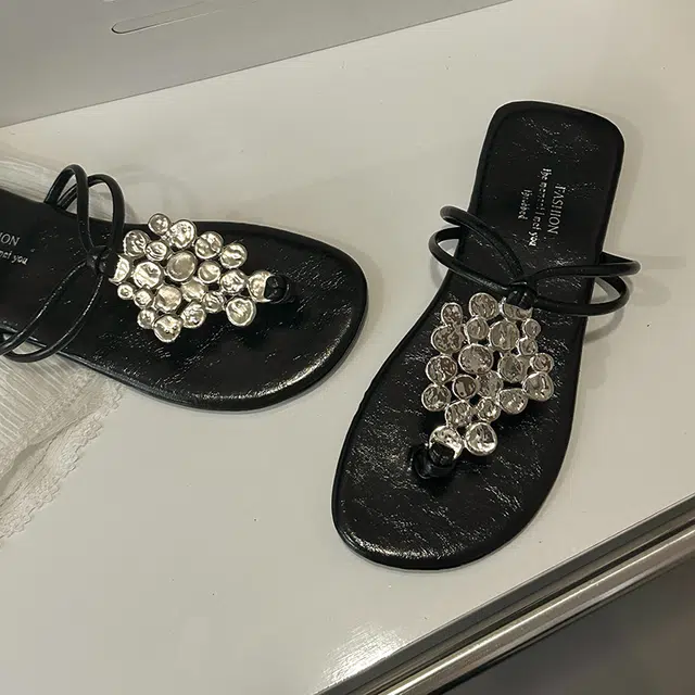 黑恐龙 百搭舒适时尚 防磨防滑人字拖鞋 女款